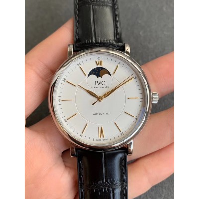 [MKS공장]IWC 포르토피노 IW459402 화이트다이얼 골드핸즈 가죽스트랩
