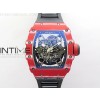 RM035-02 Real Red NTPT Carbon ZF 11 Best Edition Skeleton Dial on Black Rubber Strap V5
