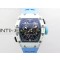 RM035-03 White CarbonBlue Crown Z Factory Skeleton Dial on Blue Rubber Strap Asian Skeleton movement