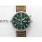 Pilot Chrono Spitfire IW377726 SS ZF 11 Best Edition Green Dial on Brown Leather Strap A7750