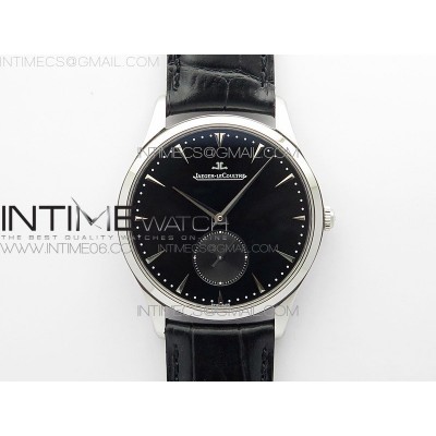 Master Ultra Thin Small Second SS ZF 11 Best Edition Black Dial on Black Leather Strap A896