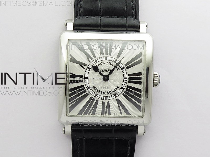 Master Square SS Ladies ZF 11 Best Edition White Roman Dial on Black Leather Strap Ronda Quartz