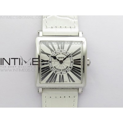 Master Square SS Ladies ZF 11 Best Edition White Roman Dial on White Leather Strap Ronda Quartz
