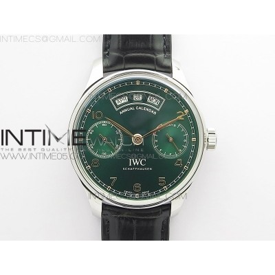 Portuguese Real PR Real Annual Calendar IW503510 ZF 11 Best Edition Green Dial on Black Leather Strap A52850