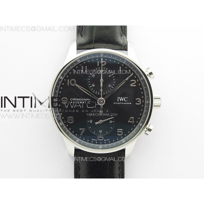 Portuguese IW371609 ZF V3 11 Best Edition SS Black Dial on Black Leather Strap A96355