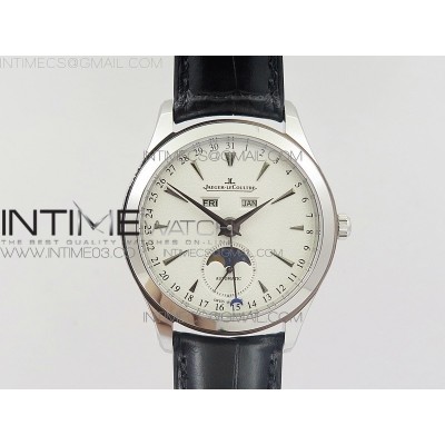 Master Calendar Moonphase SS OMF 11 Best Edition White Dial on Black Leather Strap A8661