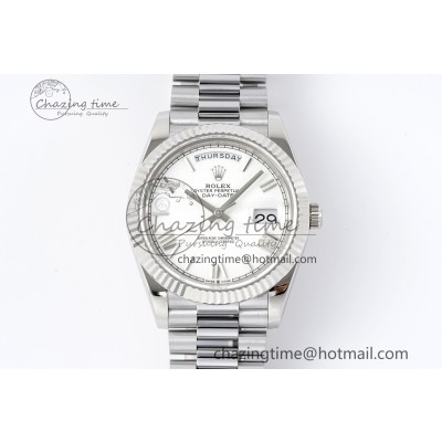 [GM공장]롤렉스 데이데이트 40 White Dial Roman Markers on President Bracelet A2836