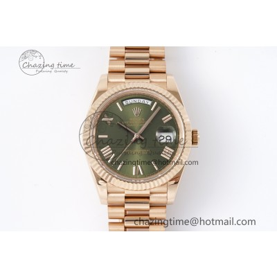 [GM공장]롤렉스 데이데이트 40 Green Dial Roman Markers on President Bracelet A2836