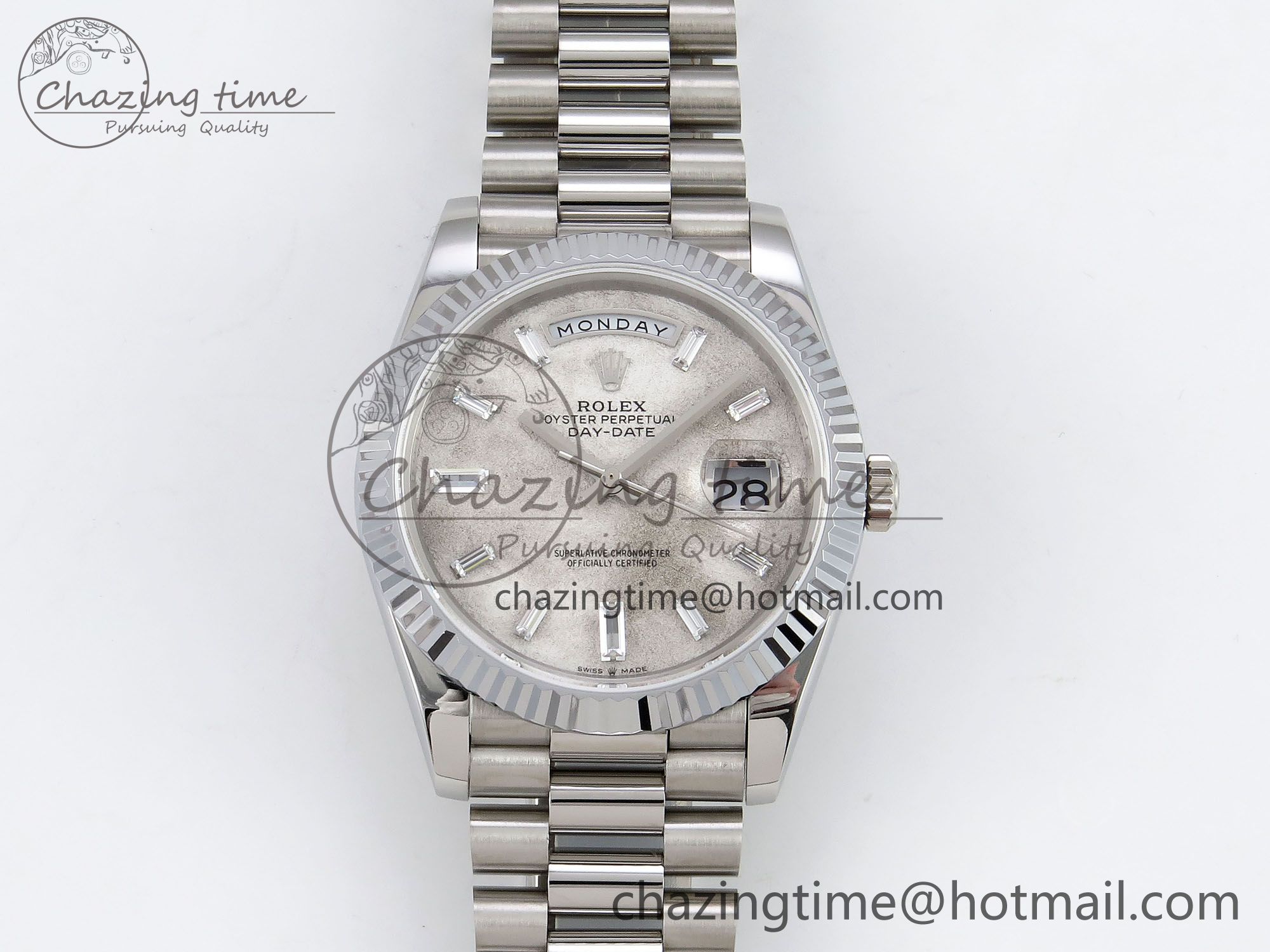 [GM공장]롤렉스 데이데이트 40 Moon Crystal Dial on President Bracelet VR2836 V3 (텅스텐)