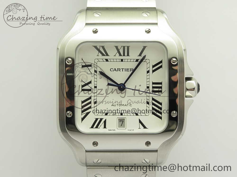 [BV공장]까르띠에 산토스 40mm  White Dial on SS SmartLinks Bracelet MIYOTA 9015