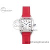 [AF공장]까르띠에 산토스 뒤몽 31.4mm Silver Dial on Red Leather Strap A157