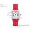[AF공장]까르띠에 산토스 뒤몽 31.4mm Silver Dial on Red Leather Strap A157