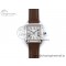 [AF공장]까르띠에 산토스 뒤몽 31.4mm Silver Dial on Brown Leather Strap A157