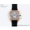 [AF공장]까르띠에 산토스 뒤몽 31.4mm Silver Dial Diamonds Bezel on Black Croco Strap A157