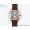 [AF공장]까르띠에 산토스 뒤몽 31.4mm RG Silver Dial on Brown Leather Strap A157