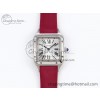 [AF공장]까르띠에 산토스 뒤몽 27.5mm Silver Dial on Red Fabric Strap A157