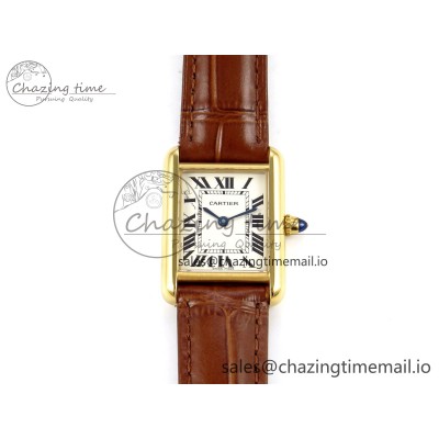 [AF공장]까르띠에 탱크머스트 RG 22mm White Dial on Brown Leather Strap Ronda Quartz