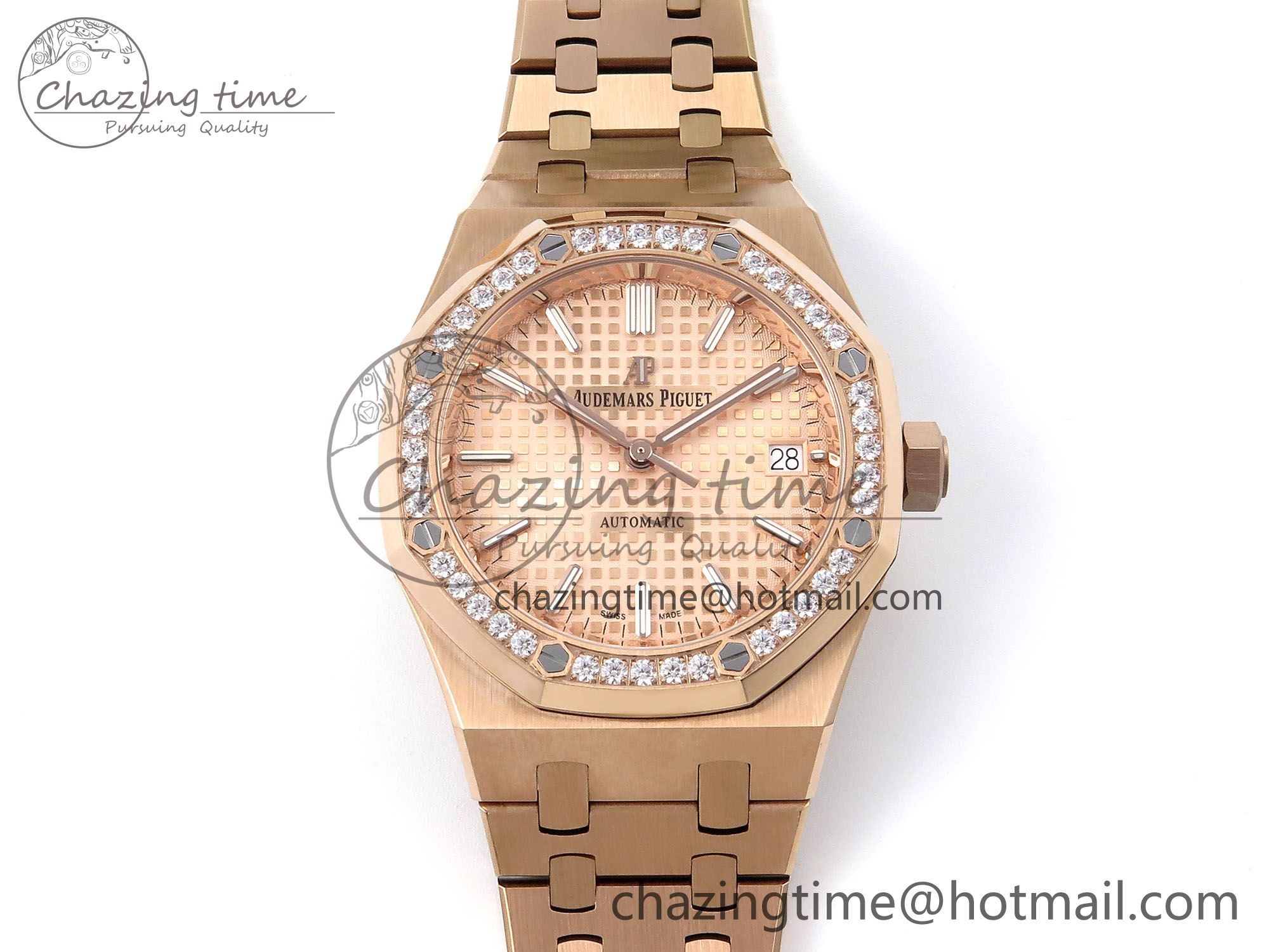 [IPF공장] 로얄오크 15450 로즈골드 금통 다이아베젤 로즈골드다이얼 37mm 15450 RG Diamonds Bezel IPF Best Edition RG Dial on RG Bracelet SA3120 Super Clone