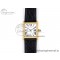 [AF공장]까르띠에 탱크솔로 YG  White Dial Diamonds Bezel on Black Leather Strap Ronda Quartz