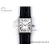 [AF공장]까르띠에 탱크솔로 Ladies 28mm White Dial Diamonds Bezel on Black Croco Strap Ronda Quartz
