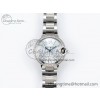 [AF공장]까르띠에 발롱블루 33mm Silver Dial Diamonds Bezel on SS Bracelet SEIKO NH05A