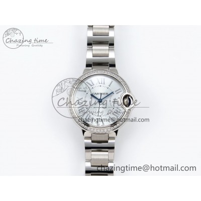 [AF공장]까르띠에 발롱블루 33mm Silver Dial Diamonds Bezel on SS Bracelet SEIKO NH05A