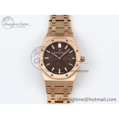 [ZF공장] 로얄오크 67651 브라운 다이얼 로즈골드 금통 33mm 67651 RG ZF 1:1 Best Edition Brown Textured Dial on RG Bracelet RONDA Quartz