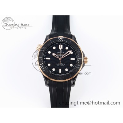 [VS공장]오메가 씨마스터 300 3.5MM BLACK CERAMIC BLACK DIAL RG BEZEL ON BLACK RUBBER STRAP A8806