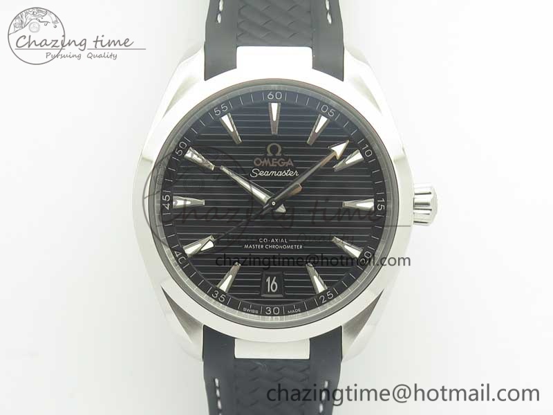[VS공장]오메가 아쿠아테라 150M Master Chronometers   Black Dial SS Hand on Black Rubber Strap A8900 Super Clone