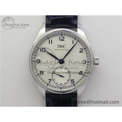 [ZF공장]IWC Portuguese IW358304 White Dial Blue Markers on Leather Strap A82200