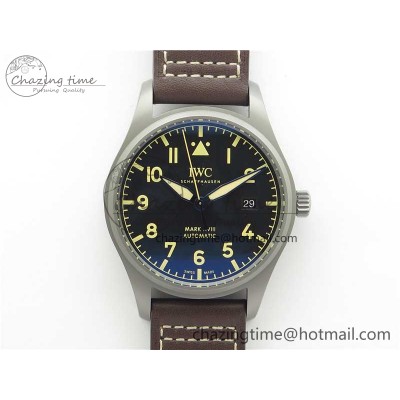 [V7공장]IWC 마크 18 티타늄 블랙 Mark XVIII IW327006 Titanium Black Dial on Brown Leather Strap A2892