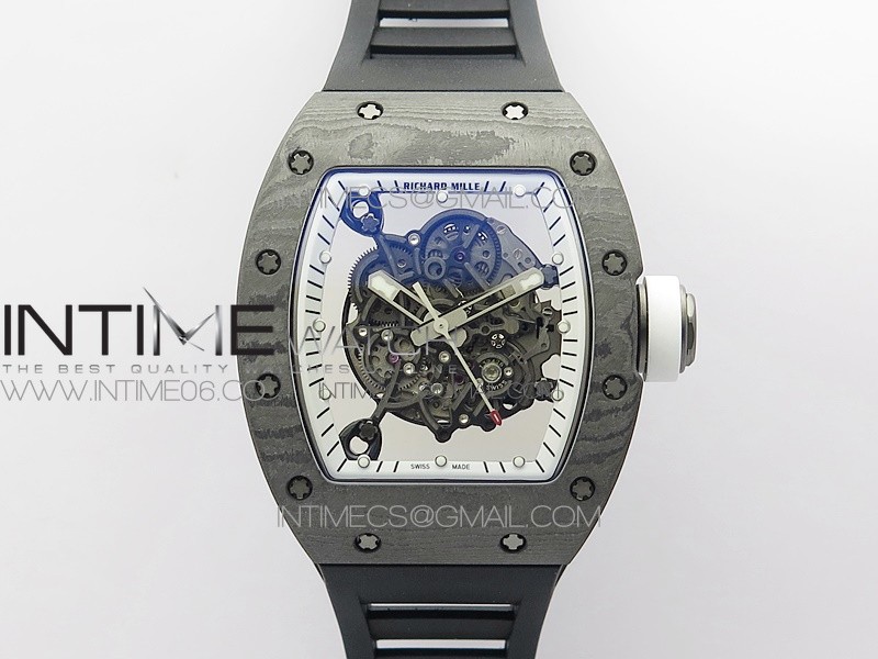 [ZF공장]RM055 Real NTPT ZF 1:1 Best Edition Skeleton Dial on Black Rubber Strap SEIKO Movement