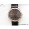 [V7공장]IWC Portofino 37mm RG Gray Dial Diamonds Bezel on Black Leather Strap A2892