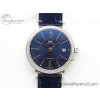 [V7공장]IWC Portofino 37mm Blue Dial Diamonds Bezel on Blue Leather Strap A2892