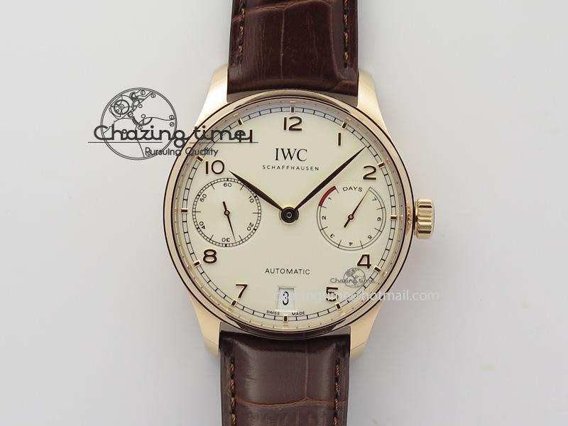 [ZF공장]IWC Portuguese Real PR RG IW500701  Brown Leather Strap A52010