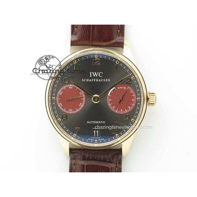 [ZF공장]IWC Portuguese Real PR IW500127 RG Grey/Red Dial On Brown Leather Strap A52010