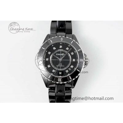 [EAST공장]샤넬 J13 38mm H5702  Black Korea Ceramic Diamonds Markers Dial on Bracelet Calibre 12.1
