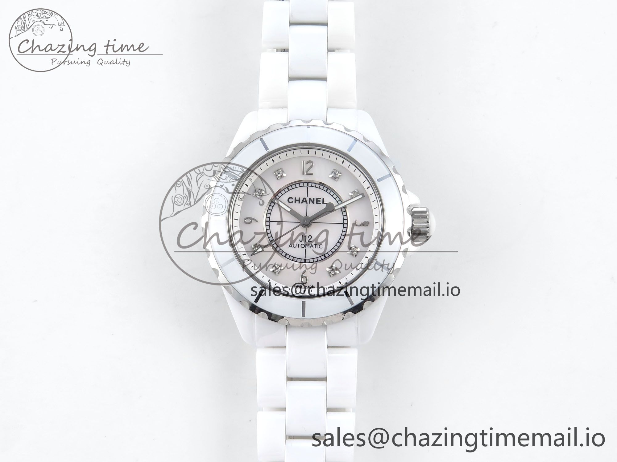 [EAST공장]샤넬 J13 38mm White Ceramic White Dial Diamonds/Numbers Makers on Bracelet A2892