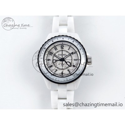 [EAST공장]샤넬 33mm White Ceramic Black and White Plaid Dial on Bracelet Swiss Quartz