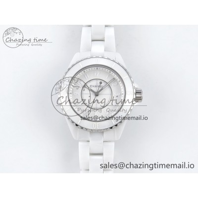 [EAST공장]샤넬 J13 33mm White Ceramic White Dial Numbers Makers on Bracelet Swiss Quartz