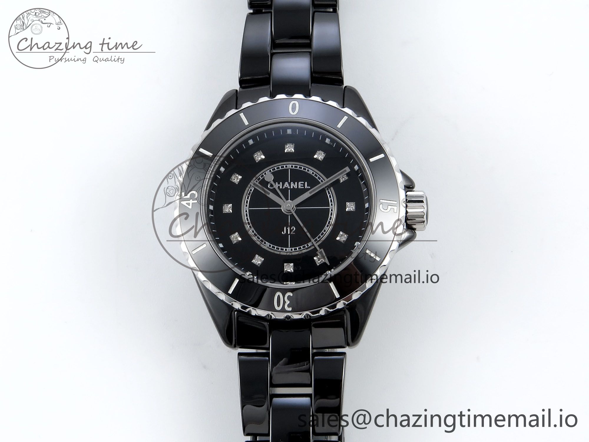 [EAST공장]샤넬 J13 33mm Black Korea Ceramic Diamonds Markers Dial on Bracelet Swiss Quartz