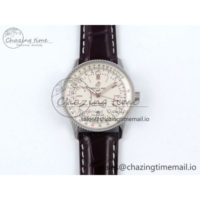 [TF공장]브라이틀링 Navitimer 1 SS 41mm White Bezel White Dial on Brown Leather Strap A2824