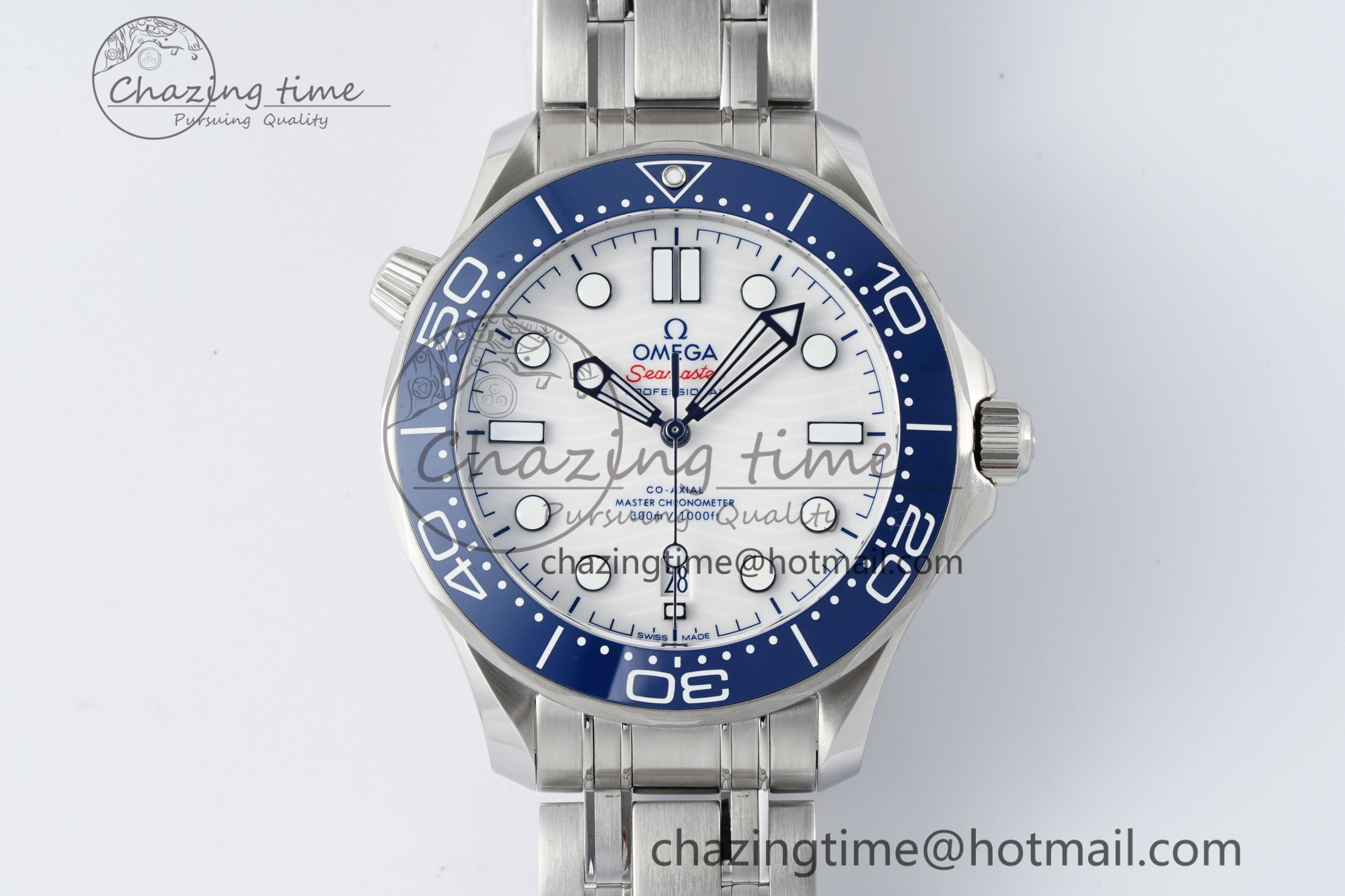 [ZF공장]오메가 Seamaster Diver 300M  Blue Ceramic White Dial on SS Bracelet A8800