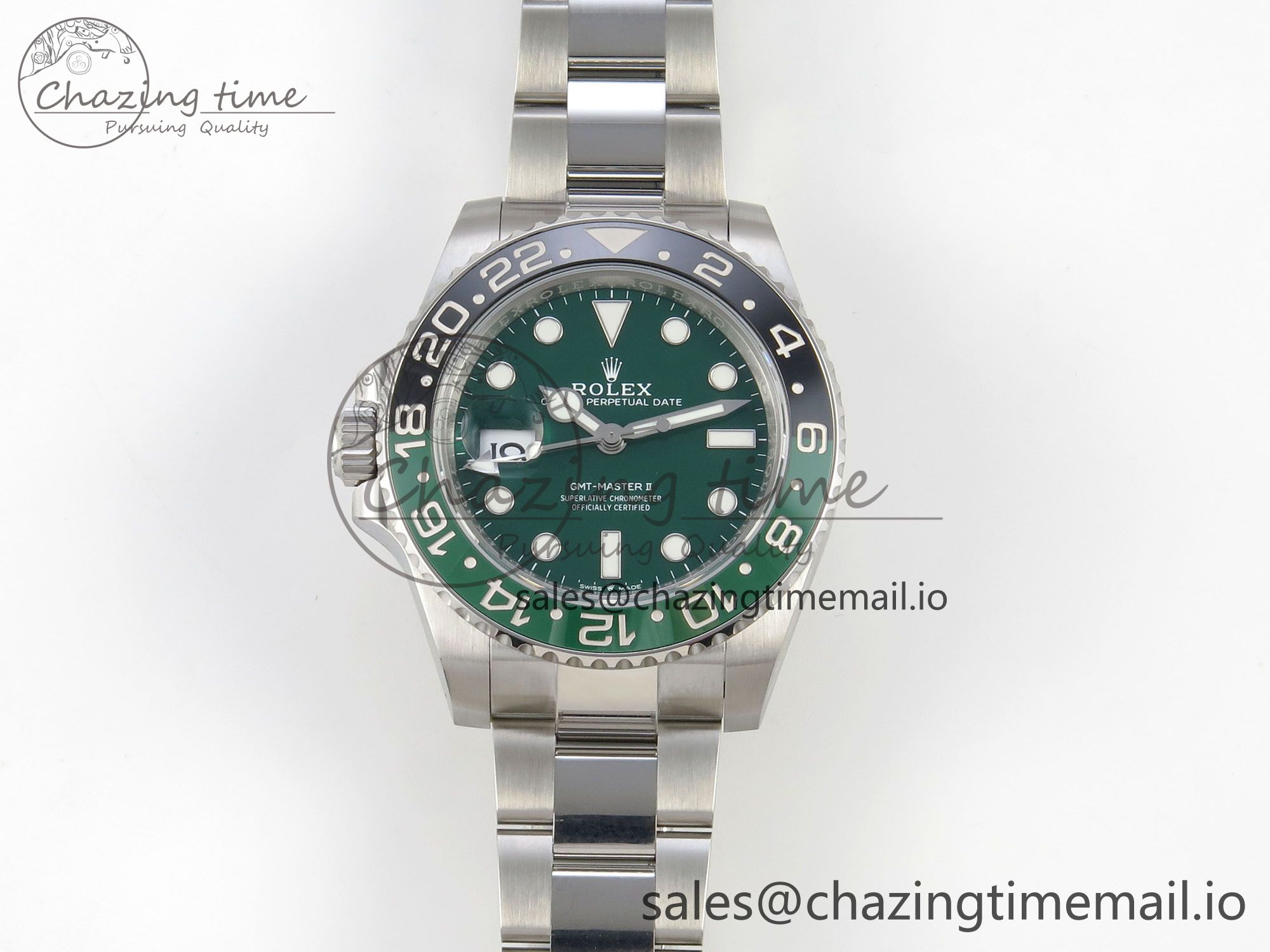 [VS공장]롤렉스 GMT마스터 II 126729 VTNR 904L SS V3 Green Dial On Oyster Bracelet DD3285 CHS